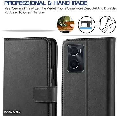 Classy Flip Cover for Oppo A76 Black-thumb2