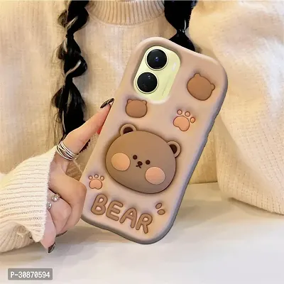 Ascensify Stylish Back Cover for Vivo Y16 Cute Funny Bear Case with Bear Face Holder  for Vivo Y16-thumb5