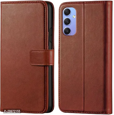 Classy Flip Cover for Samsung Galaxy A34 5G Brown Dual Protection