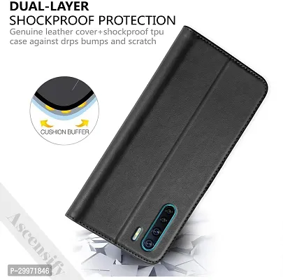 Classy Flip Cover for OPPO F15 Black Dual Protection-thumb3