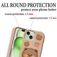 Ascensify Stylish Back Cover for Apple iPhone 15 Cute Funny Bear Case with Bear Face Holder  for Apple iPhone 15-thumb3