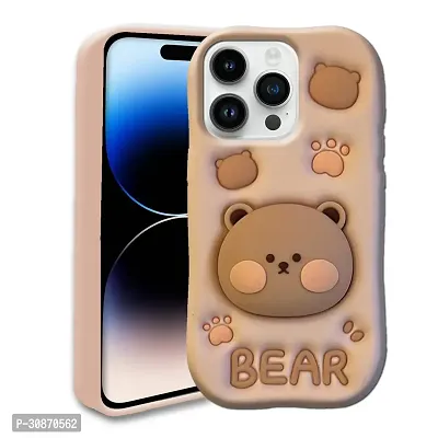 Ascensify Stylish Back Cover for Apple iPhone 14 Pro Cute Funny Bear Case with Bear Face Holder  for Apple iPhone 14 Pro-thumb0