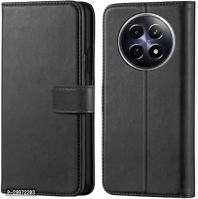 Classy Flip Cover for realme 12 5G Black Dual Protection-thumb0