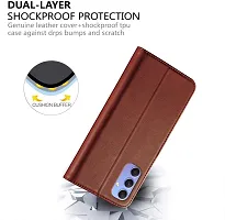 Classy Flip Cover for Samsung Galaxy A34 5G Brown Dual Protection-thumb3