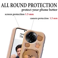 Ascensify Stylish Back Cover for Realme 11X Cute Funny Bear Case with Bear Face Holder  for Realme 11X-thumb3