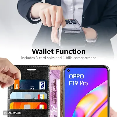 Classy Flip Cover for OPPO F19 PRO Black Dual Protection-thumb3