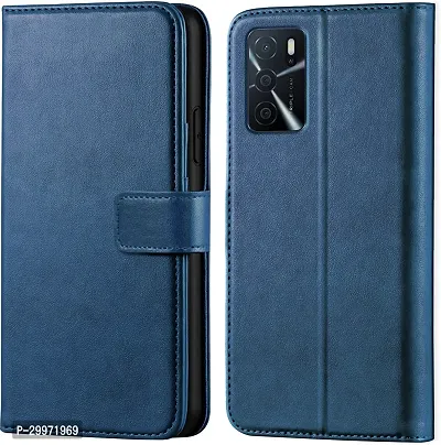 Classy Flip Cover for Oppo A16 Blue-thumb0