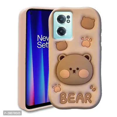 Ascensify Stylish Back Cover for OnePlus Nord CE2 5G Cute Funny Bear Case with Bear Face Holder  for OnePlus Nord CE2 5G-thumb0