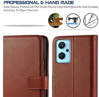 Classy Flip Cover for Realme 9i Brown Dual Protection-thumb1