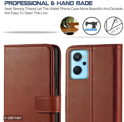 Classy Flip Cover for Realme 9i Brown Dual Protection-thumb2