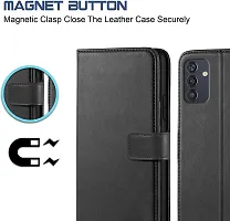 Classy Flip Cover for Samsung Galaxy M13 Black Dual Protection-thumb3