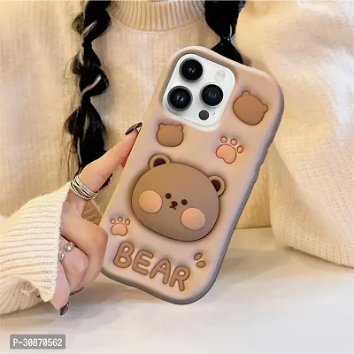 Ascensify Stylish Back Cover for Apple iPhone 14 Pro Cute Funny Bear Case with Bear Face Holder  for Apple iPhone 14 Pro-thumb5