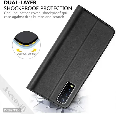 Classy Flip Cover for VIVO Y20A Black Dual Protection-thumb3