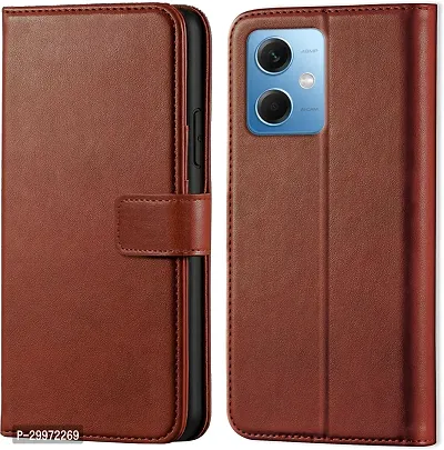 Classy Flip Cover for Redmi Note 12 5G Brown Dual Protection