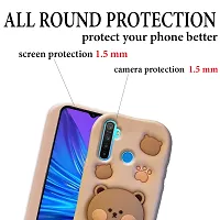 Ascensify Stylish Back Cover for Realme 5 Cute Funny Bear Case with Bear Face Holder  for Realme 5-thumb3