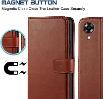 Classy Flip Cover for Oppo A17K Brown Dual Protection-thumb2