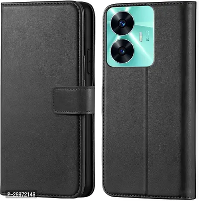 Classy Flip Cover for Realme C55 Black Dual Protection-thumb0