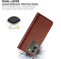 Classy Flip Cover for Vivo Y200 5G Brown Dual Protection-thumb3