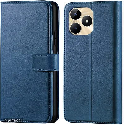 Classy Flip Cover for Realme C53 Blue Dual Protection