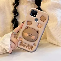 Ascensify Stylish Back Cover for Realme C25 Cute Funny Bear Case with Bear Face Holder  for Realme C25-thumb4