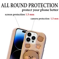 Ascensify Stylish Back Cover for Apple iPhone 14 Pro Cute Funny Bear Case with Bear Face Holder  for Apple iPhone 14 Pro-thumb3