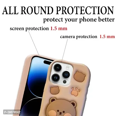 Ascensify Stylish Back Cover for Apple iPhone 14 Pro Cute Funny Bear Case with Bear Face Holder  for Apple iPhone 14 Pro-thumb4