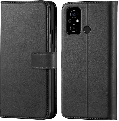 Classy Flip Cover for Poco C55 Black Dual Protection