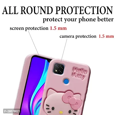 Ascensify Stylish Back Cover for Redmi 9 Cute Hello Kitty Soft Case with Kitty Face Holder  for Redmi 9-thumb4