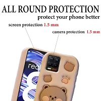 Ascensify Stylish Back Cover for Realme 8 Cute Funny Bear Case with Bear Face Holder  for Realme 8-thumb3