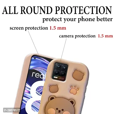 Ascensify Stylish Back Cover for Realme 8 Cute Funny Bear Case with Bear Face Holder  for Realme 8-thumb4