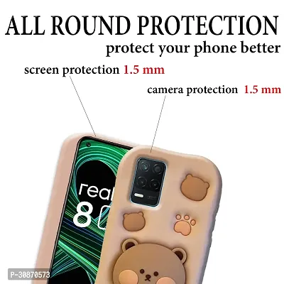 Ascensify Stylish Back Cover for Realme 8 5G Cute Funny Bear Case with Bear Face Holder  for Realme 8 5G-thumb4