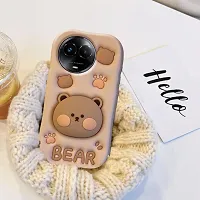 Ascensify Stylish Back Cover for Realme 11X Cute Funny Bear Case with Bear Face Holder  for Realme 11X-thumb2