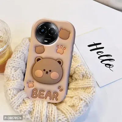 Ascensify Stylish Back Cover for Realme 11X Cute Funny Bear Case with Bear Face Holder  for Realme 11X-thumb3