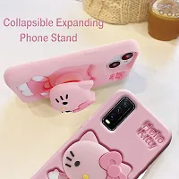 Ascensify Stylish Back Cover for Vivo Y20 Cute Hello Kitty Soft Case with Kitty Face Holder  for Vivo Y20-thumb1