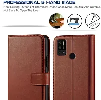 Classy Flip Cover for Tecno Spark 6 Air Brown Dual Protection-thumb2