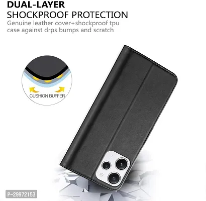 Classy Flip Cover for Redmi 12 Black Dual Protection-thumb4