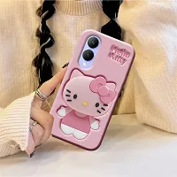 Ascensify Stylish Back Cover for Vivo Y17s Cute Hello Kitty Soft Case with Kitty Face Holder  for Vivo Y17s-thumb4