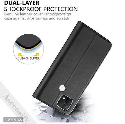 Classy Flip Cover for OPPO A15 Black Dual Protection-thumb4