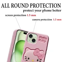 Ascensify Stylish Back Cover for Apple iPhone 15 Cute Hello Kitty Soft Case with Kitty Face Holder  for Apple iPhone 15-thumb3