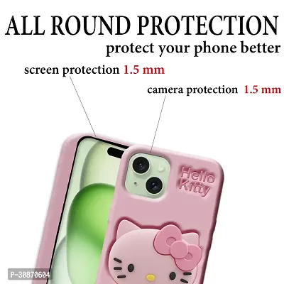 Ascensify Stylish Back Cover for Apple iPhone 15 Cute Hello Kitty Soft Case with Kitty Face Holder  for Apple iPhone 15-thumb4