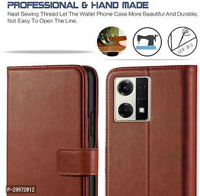 Classy Flip Cover for Oppo F21S Pro Brown Dual Protection-thumb2