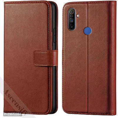 Classy Flip Cover for REALME NARZO 10A Brown Dual Protection