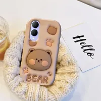 Ascensify Stylish Back Cover for Vivo Y17s Cute Funny Bear Case with Bear Face Holder  for Vivo Y17s-thumb2