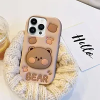 Ascensify Stylish Back Cover for Apple iPhone 14 Pro Cute Funny Bear Case with Bear Face Holder  for Apple iPhone 14 Pro-thumb2