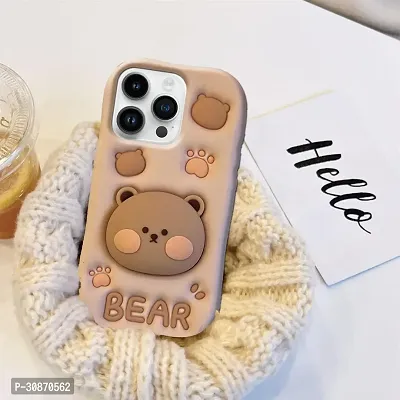 Ascensify Stylish Back Cover for Apple iPhone 14 Pro Cute Funny Bear Case with Bear Face Holder  for Apple iPhone 14 Pro-thumb3