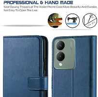 Classy Flip Cover for Vivo Y17s Blue Dual Protection-thumb2