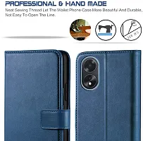 Classy Flip Cover for Oppo A18 Blue Dual Protection-thumb2