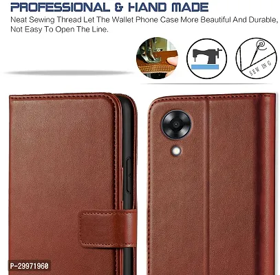 Classy Flip Cover for Oppo A17K Brown Dual Protection-thumb2