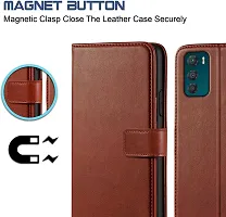 Classy Flip Cover for Moto G42 Brown Dual Protection-thumb3