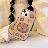 Ascensify Stylish Back Cover for Apple iPhone 13 Cute Funny Bear Case with Bear Face Holder  for Apple iPhone 13-thumb4